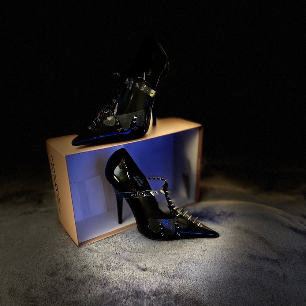Jeffrey Campbell Spiked Mary-Jane Patent Leather heels.